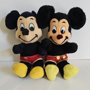 2 Vintage 16" Mickey Mouse Plush Dolls California Stuffed Toys USA